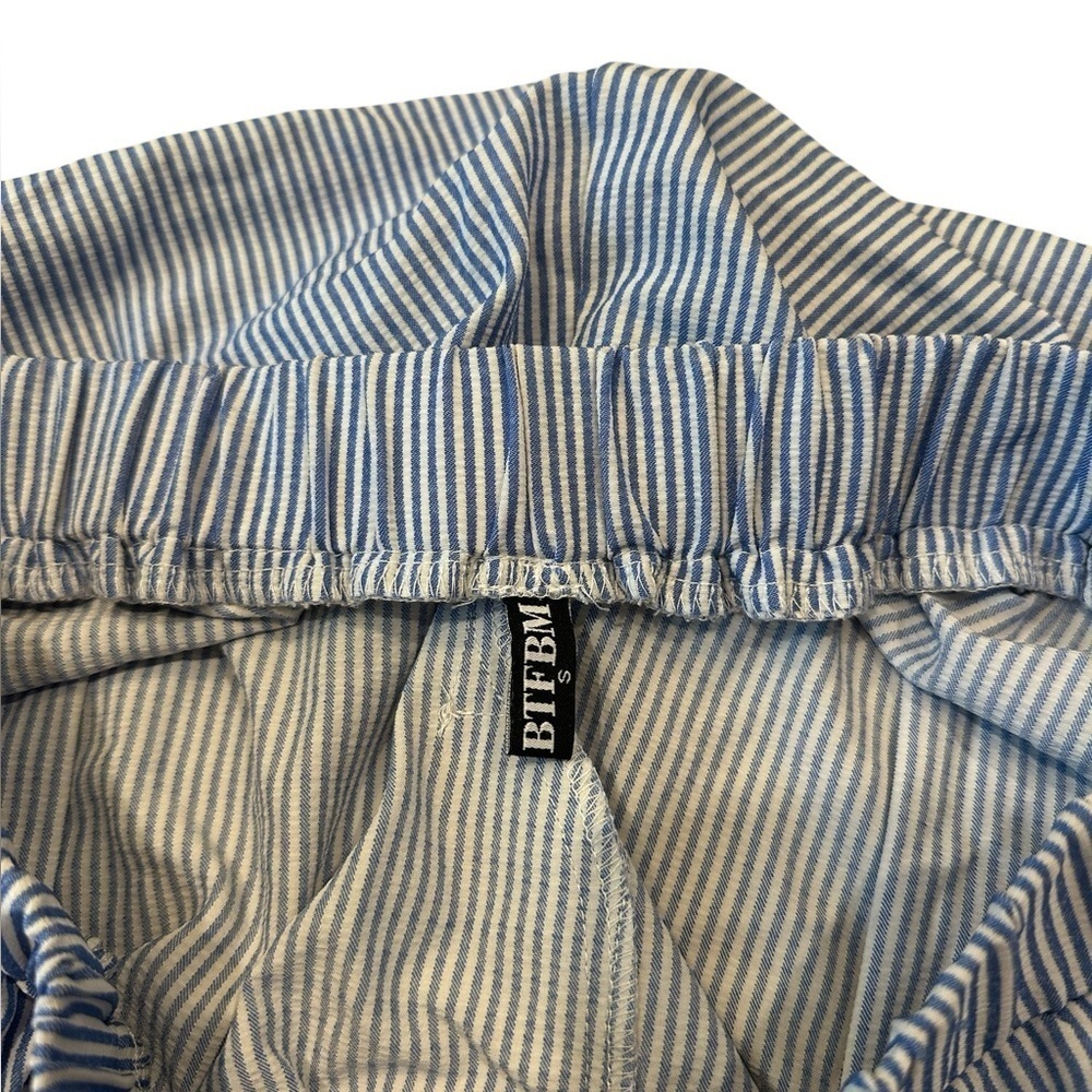 BTFMB Blue and White Striped Women’s Casual Flowy Boxer Shorts Small - Picture 3 of 8